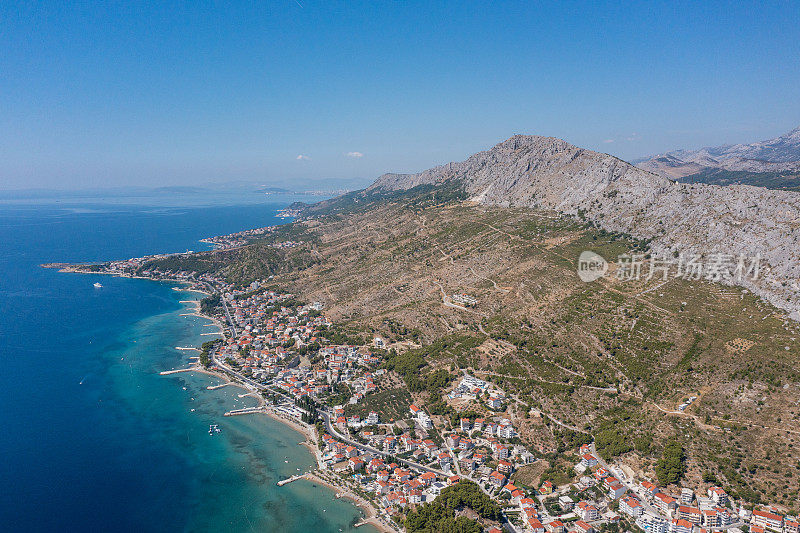 Aerial view of Omi? city in Croatia